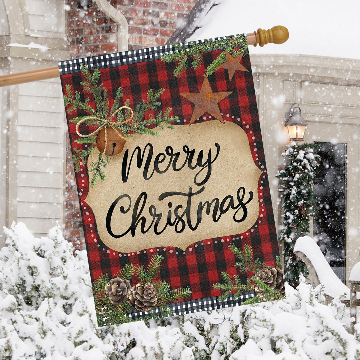Farmhouse Merry Christmas House Flag 28x40