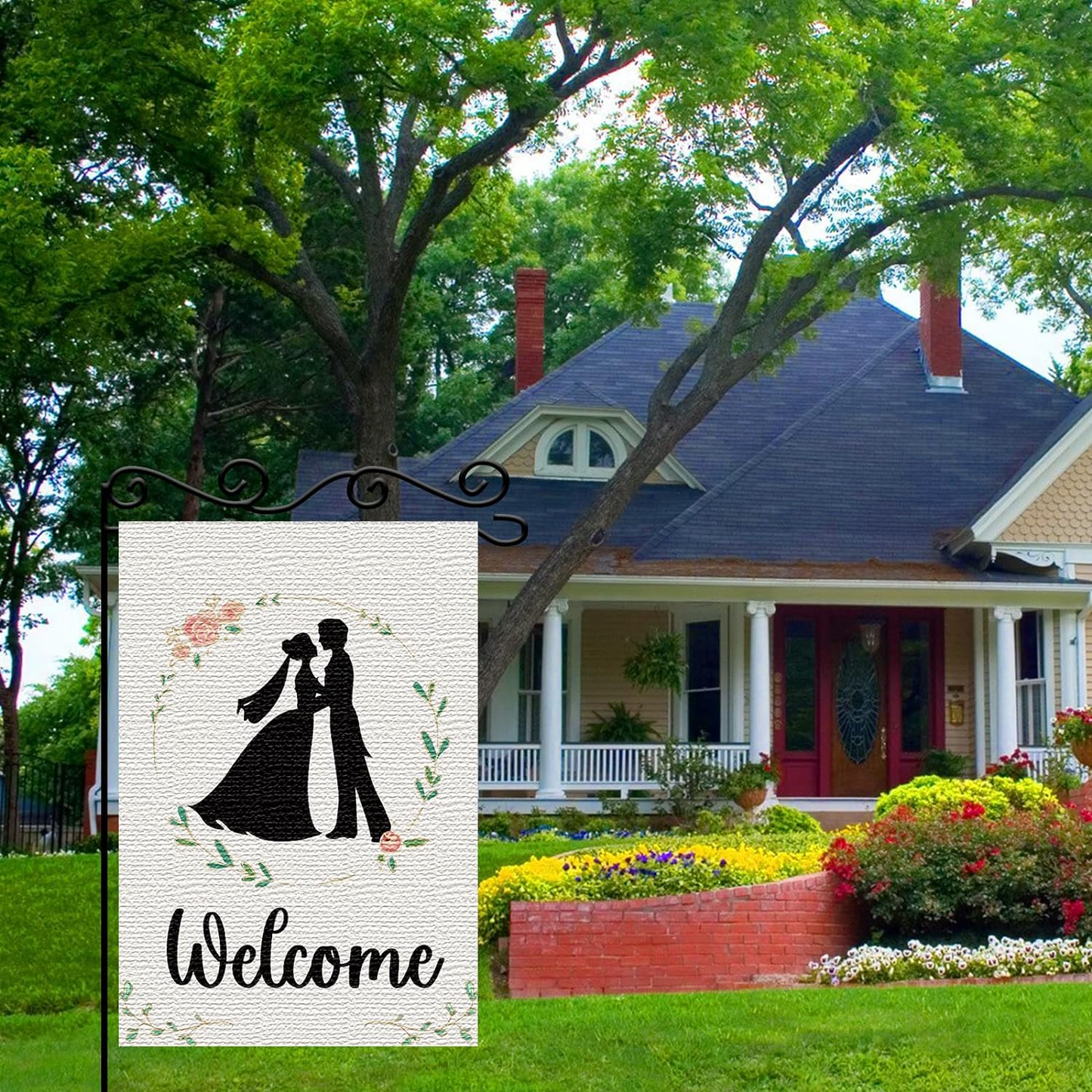Marriage Welcome Linen Garden Flag-Welcome to Our Wedding
