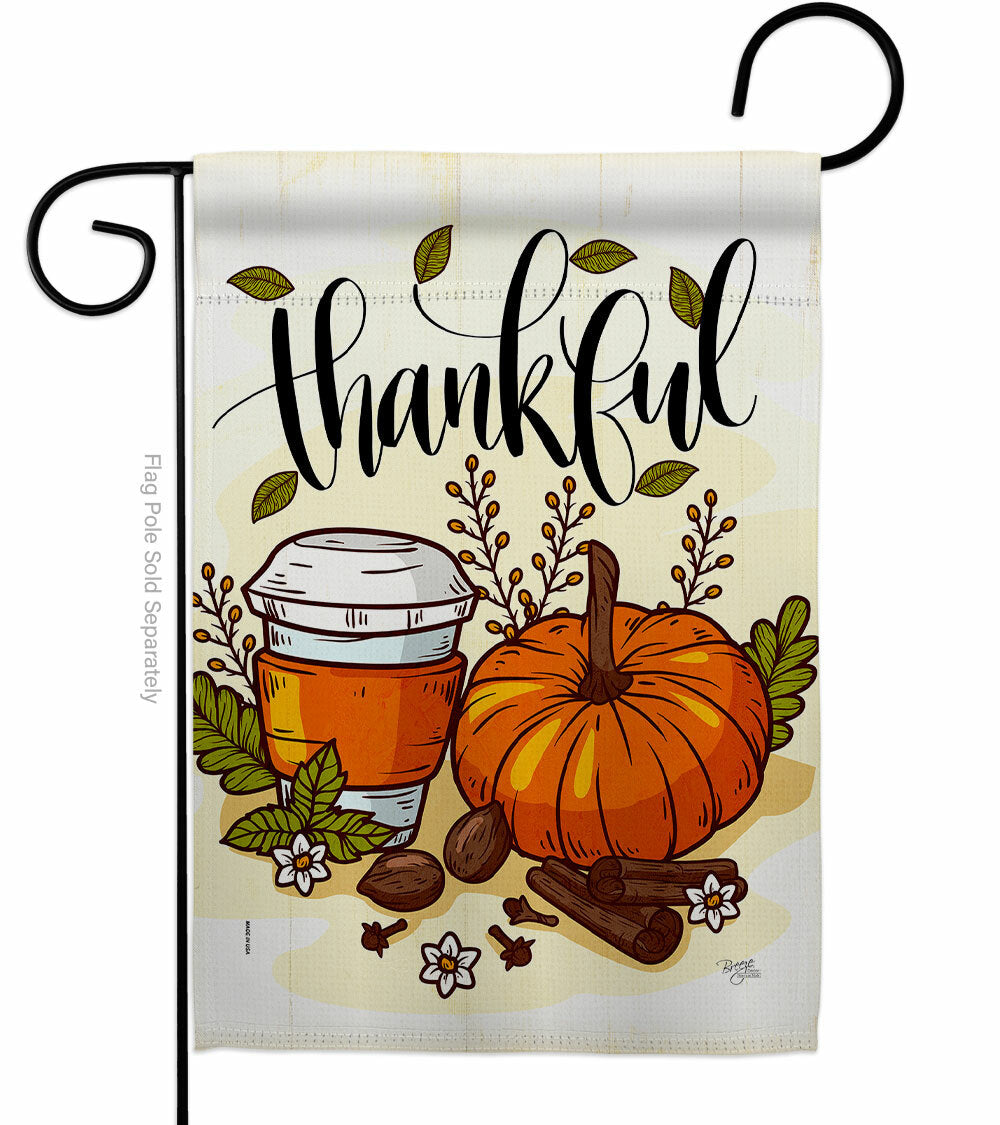 Thankful Thanksgiving Fall Decorative House & Garden Flags