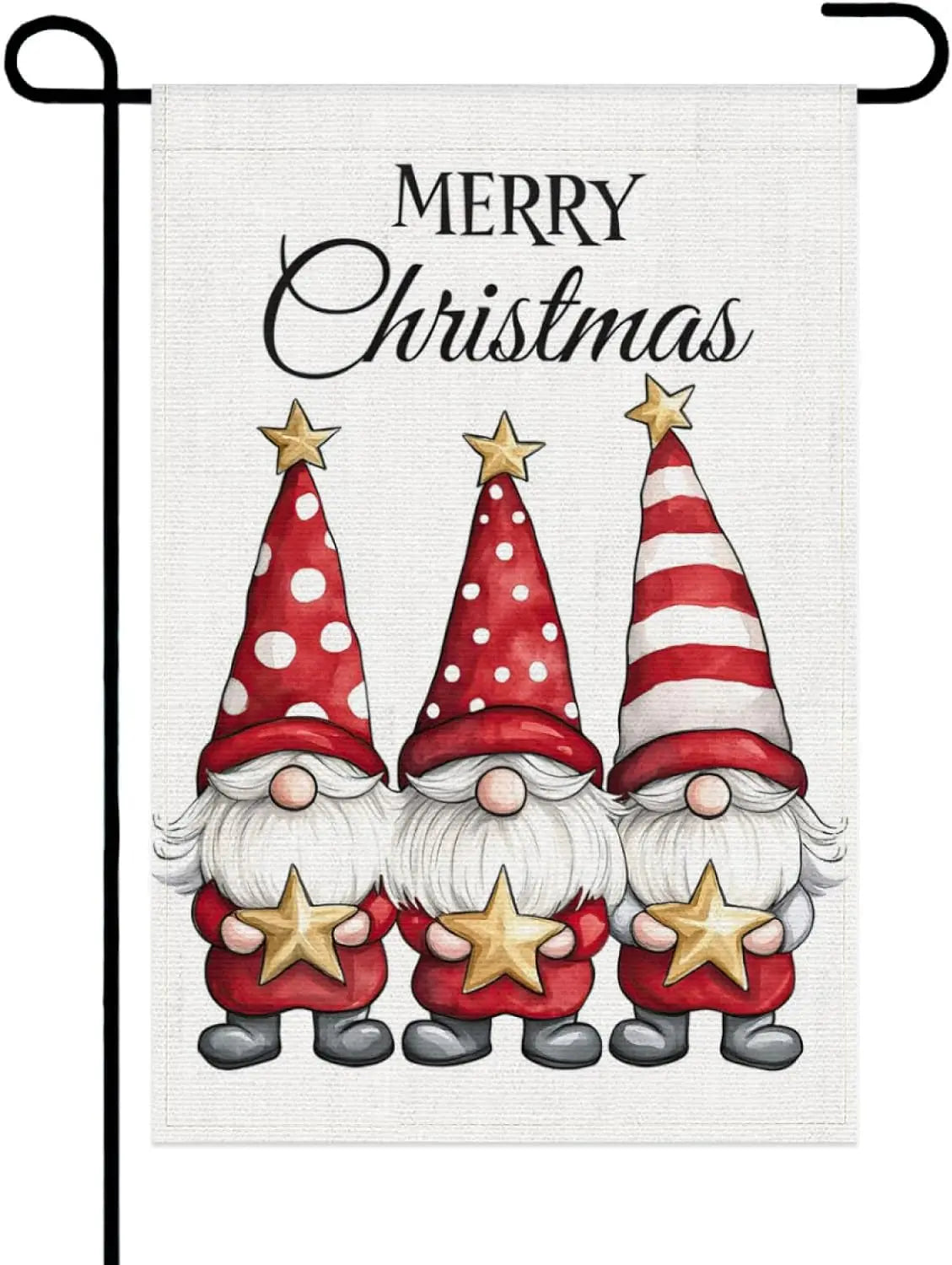 Merry Christmas Gnome Garden Flag 12x18 Inch Double Sided Flag