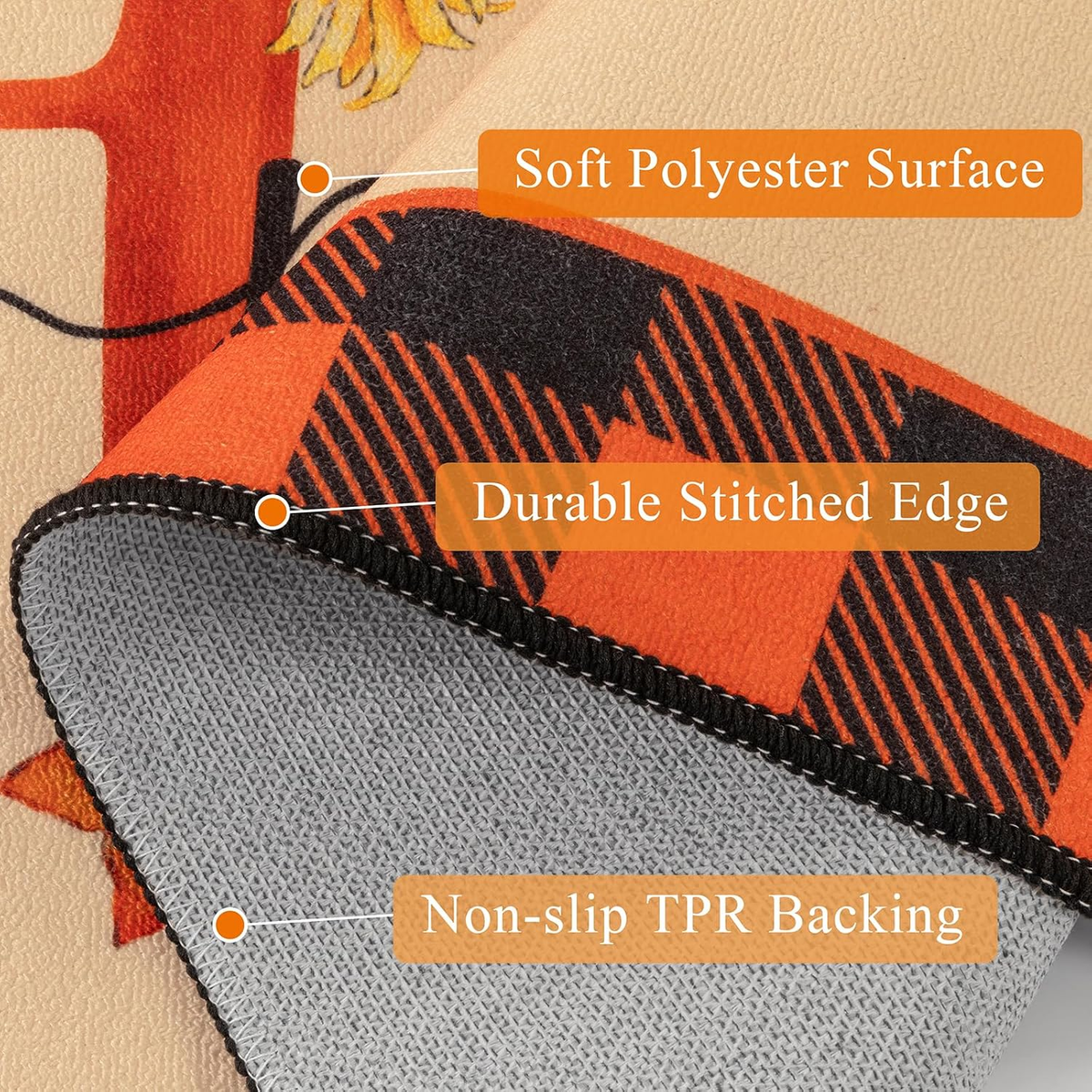 Fall Door Mat 32"X48", Non Slip Welcome Doormat