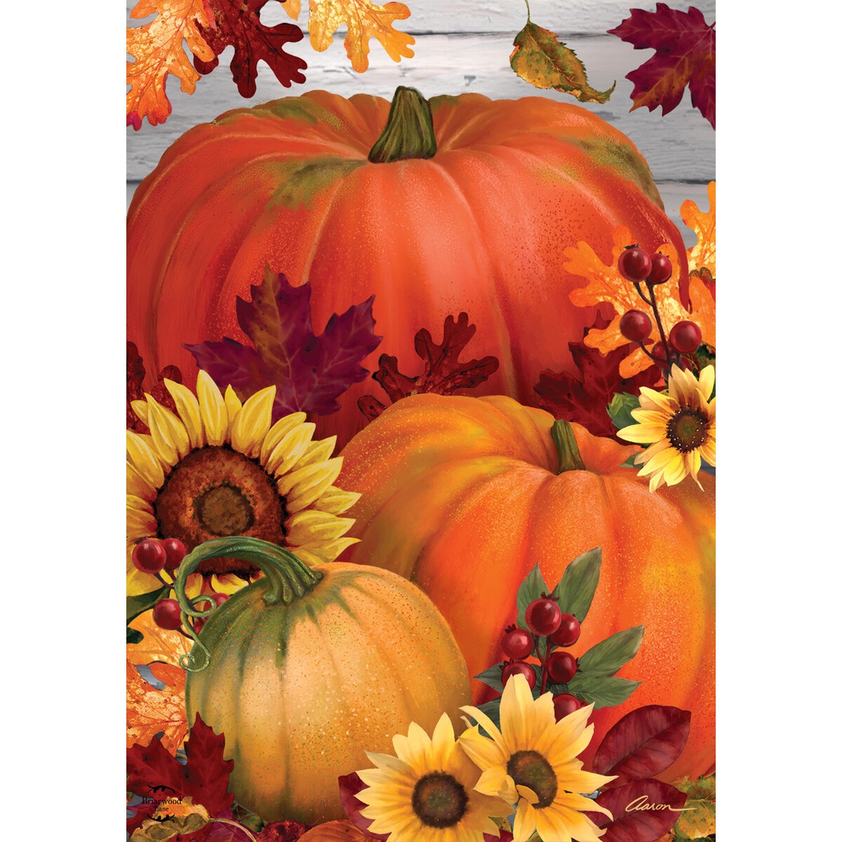 Fall Autumn Pumpkin Trio Garden Flag