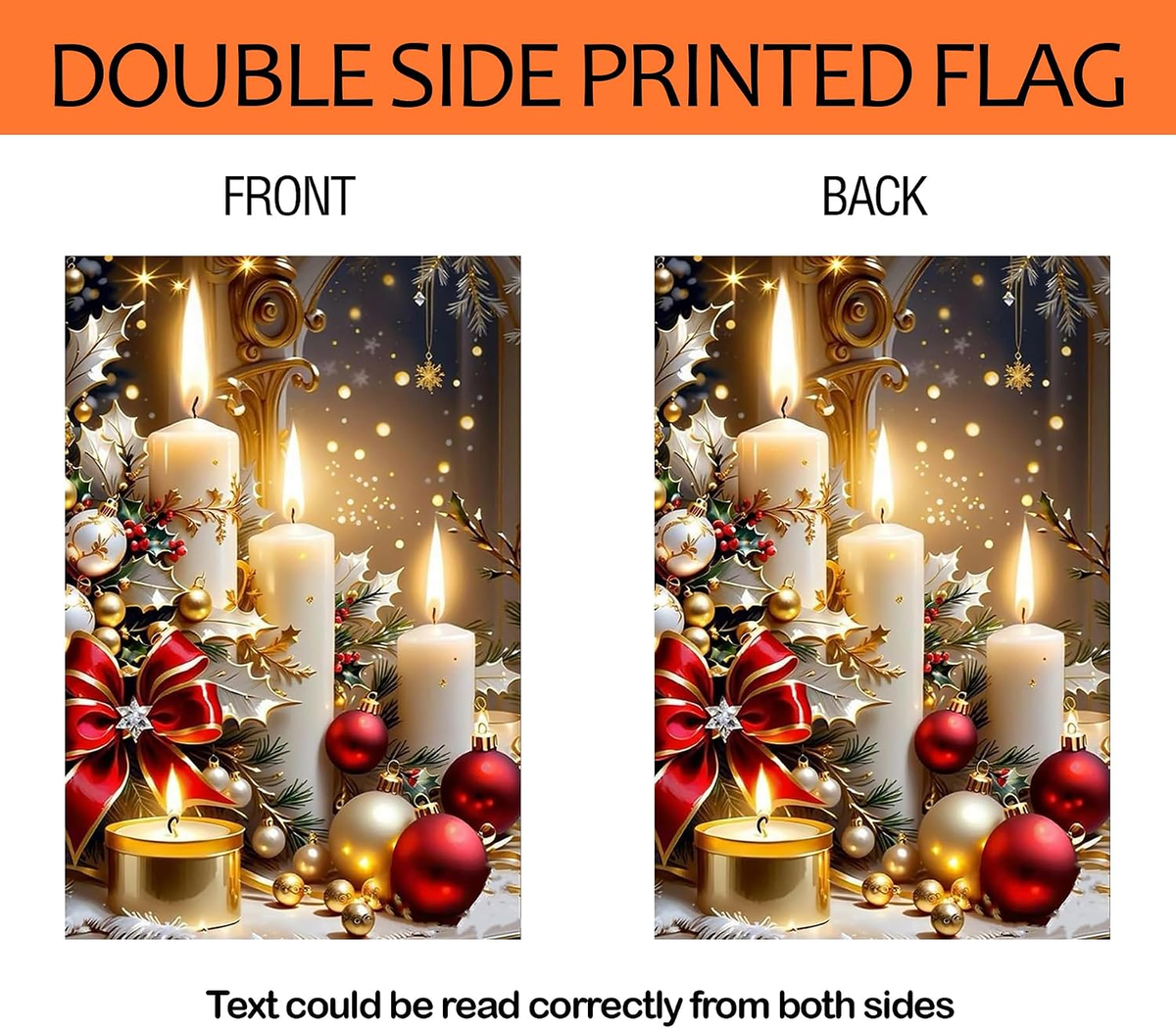 Christmas Candles House Flag 28X40 Double Sided