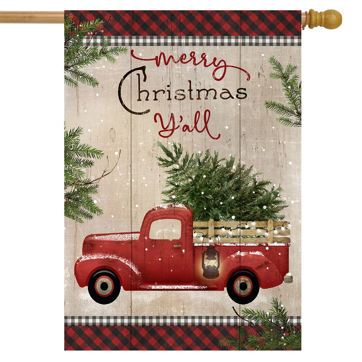 Merry Christmas Y'all Double-Sided House Flag 28x40