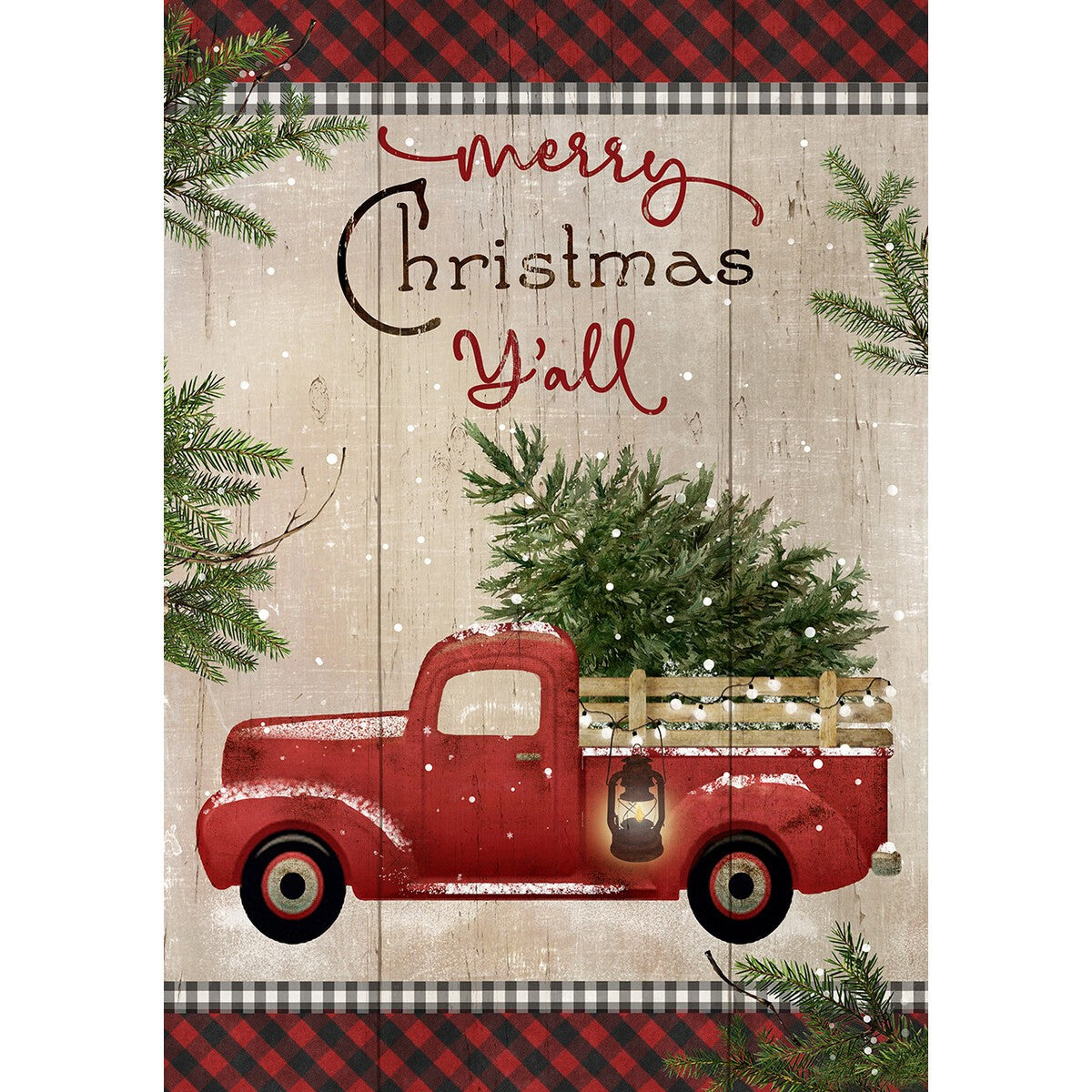 Merry Christmas Y'all Double-Sided House Flag 28x40