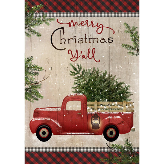 Merry Christmas Y'all Double-Sided House Flag 28x40