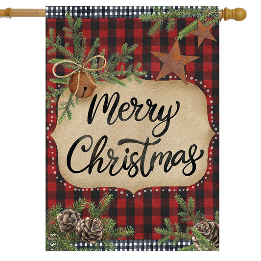 Farmhouse Merry Christmas House Flag 28x40