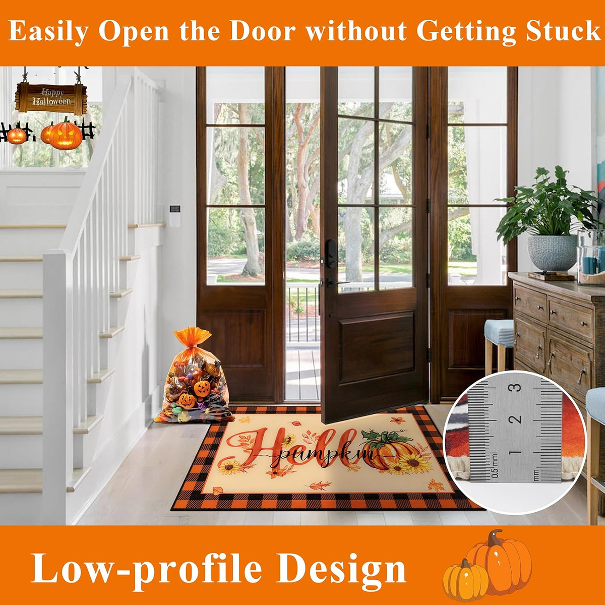 Fall Door Mat 32"X48", Non Slip Welcome Doormat