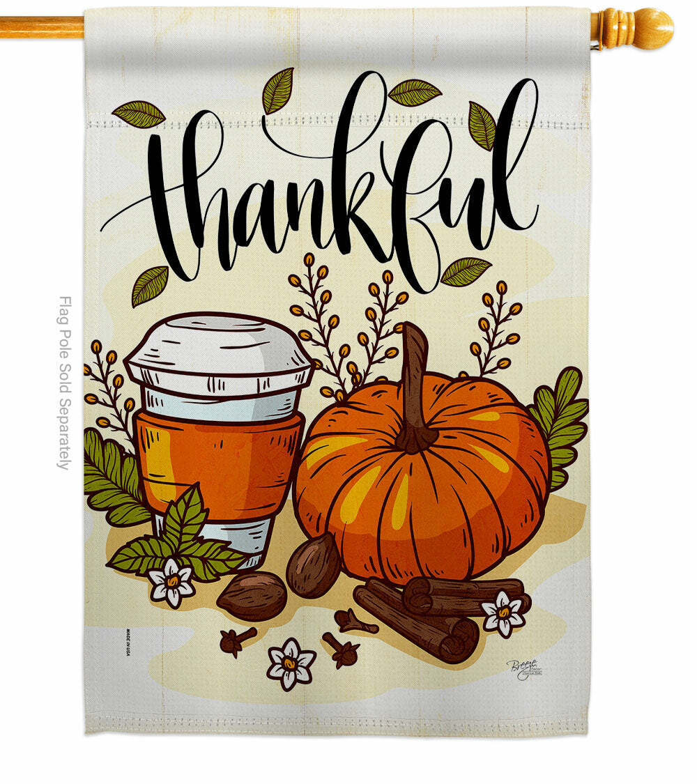 Thankful Thanksgiving Fall Decorative House & Garden Flags