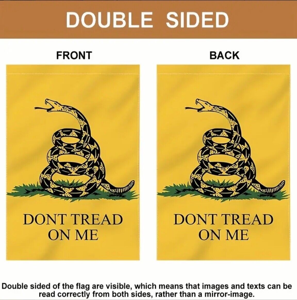 Don't Tread on Me 12"x18" Patriotic Vintage Gadsden Snake Garden Flag