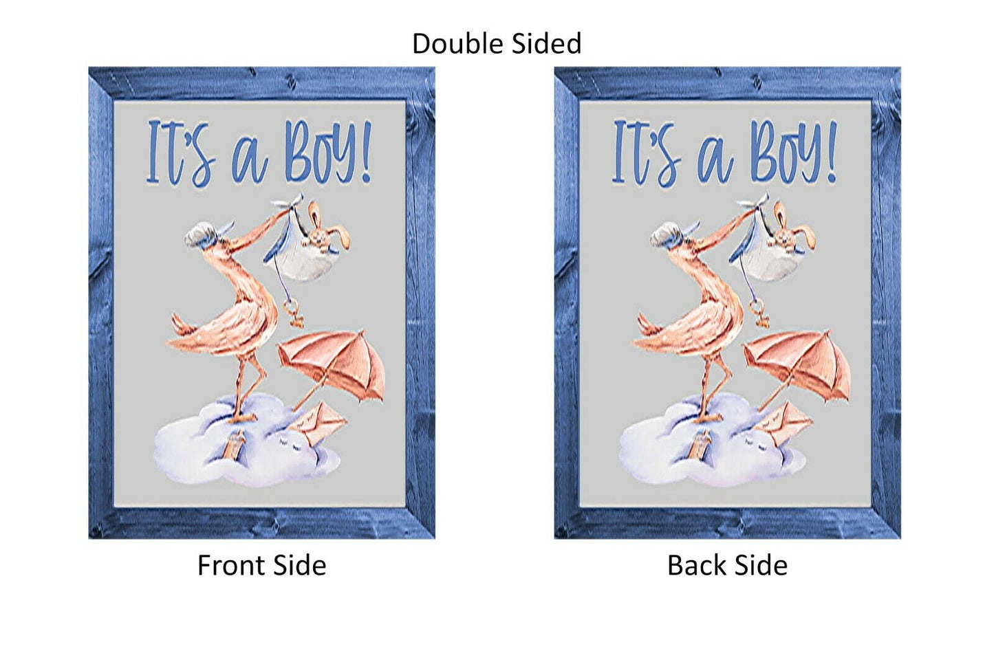 IT'S A BOY Double Sided Garden Flag Stork Bringing a New Baby Shower