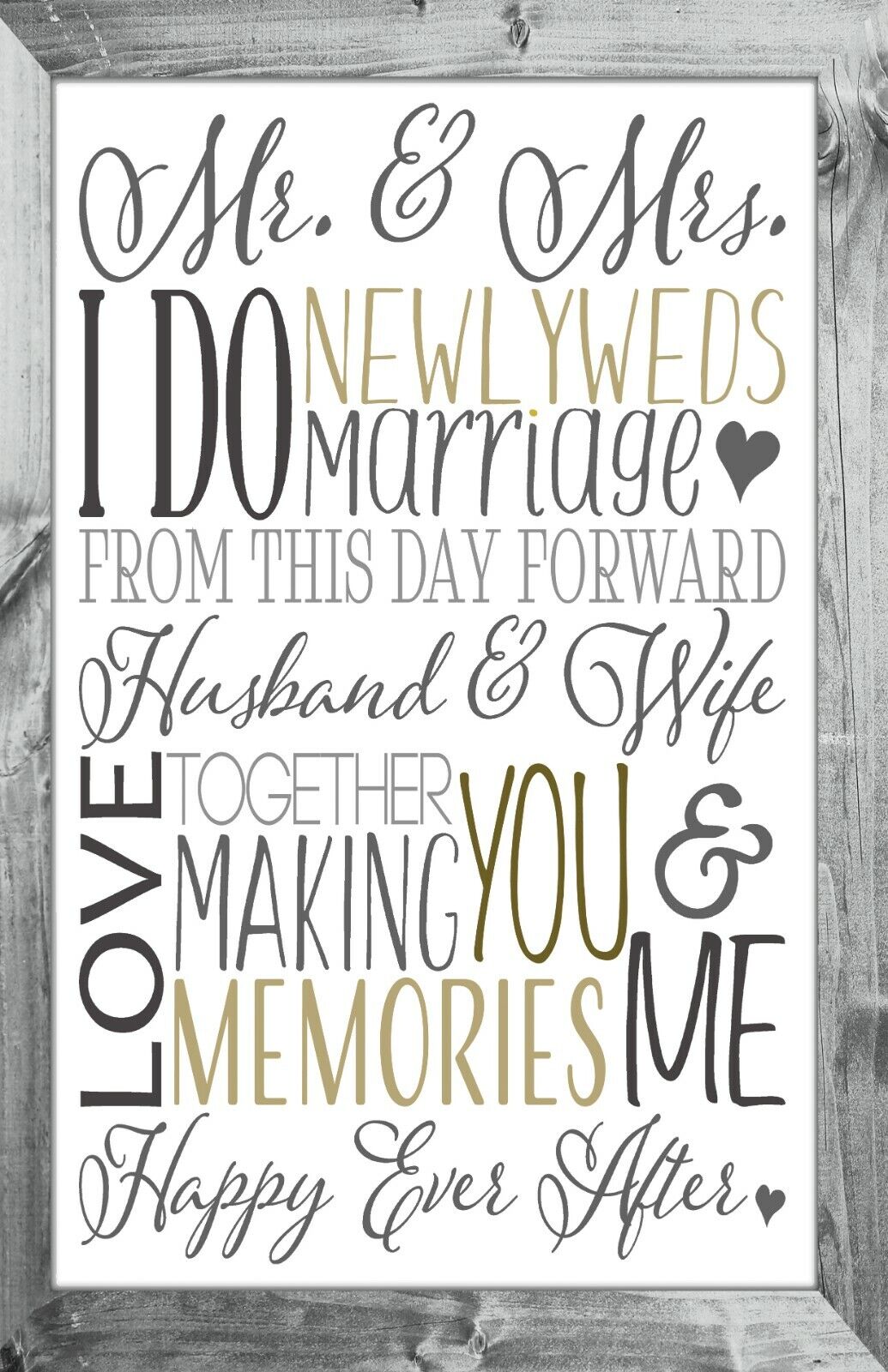 WEDDING Mr & Mrs Double Sided MARRIED I DO Garden Flag NEWLYWED Subway Tile Word