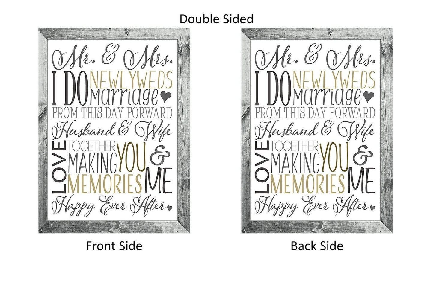 WEDDING Mr & Mrs Double Sided MARRIED I DO Garden Flag NEWLYWED Subway Tile Word