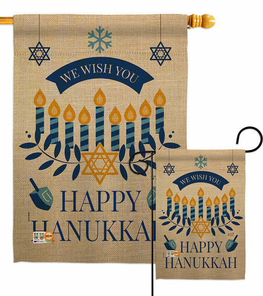 Happy Hanukkah House and Garden Flags