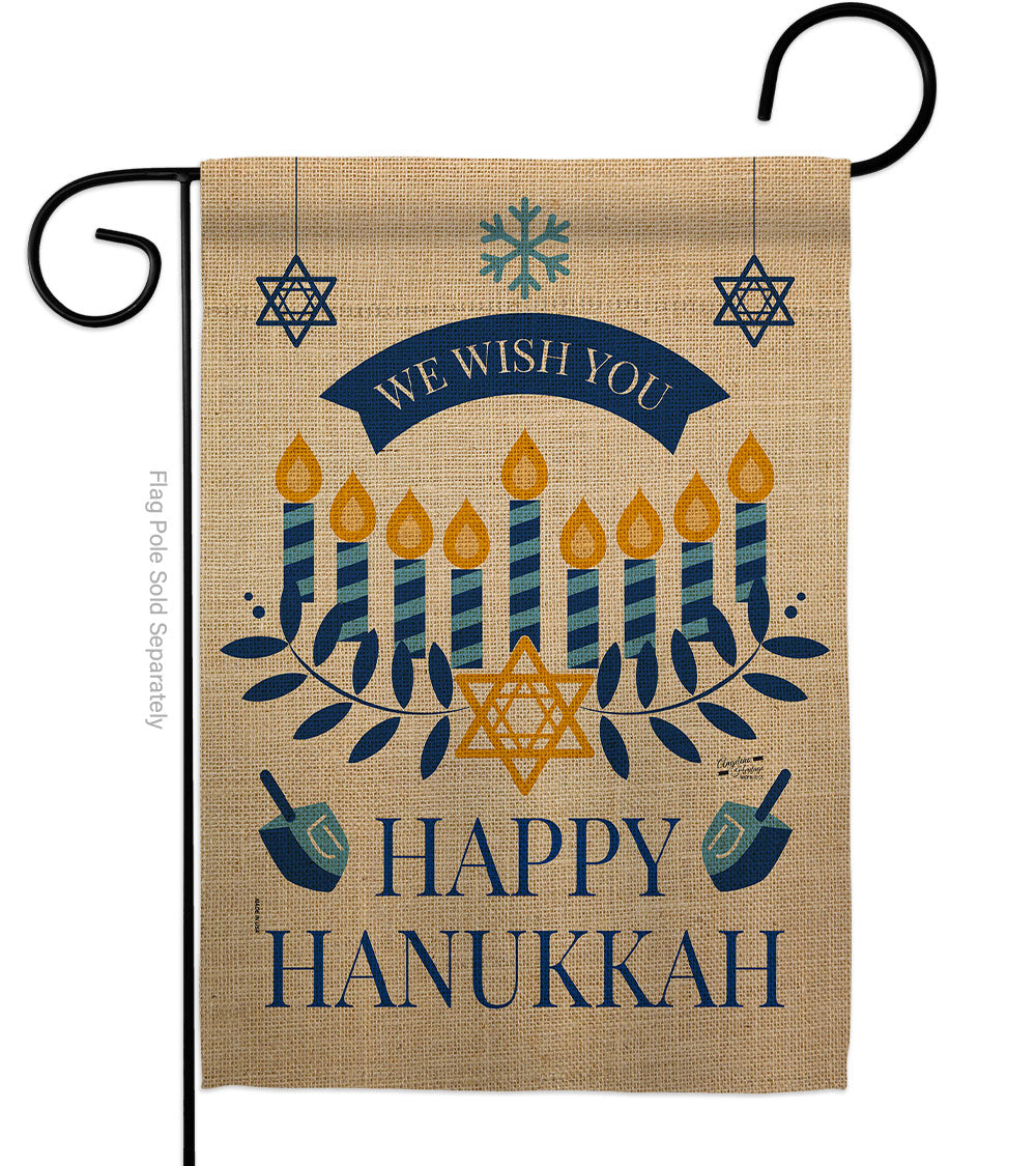 Happy Hanukkah House and Garden Flags