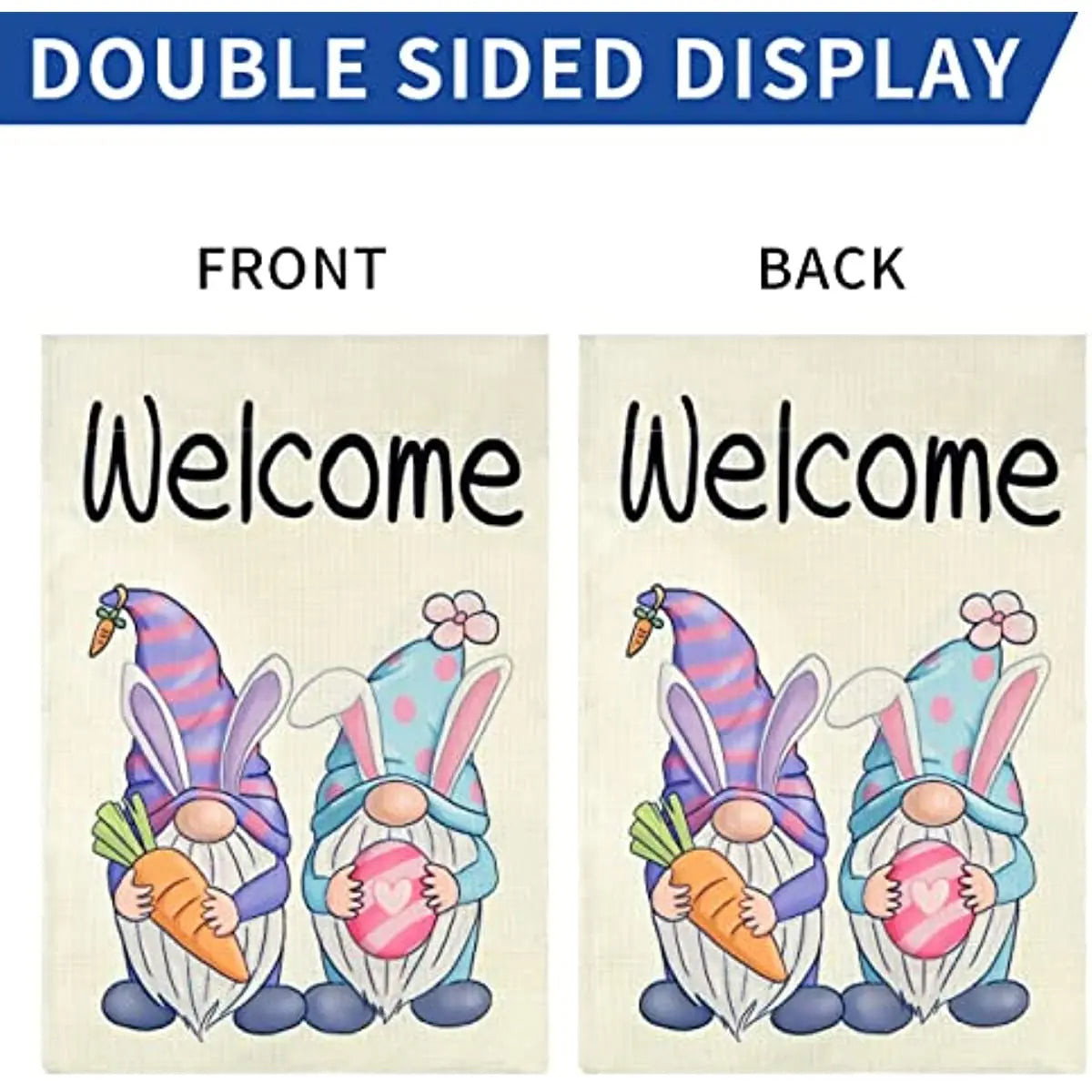 Welcome Gnomes Easter House and Garden Flags