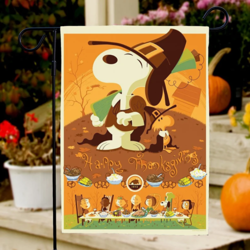 Snoopy Happy Thanksgiving Home & Garden Decor Flags