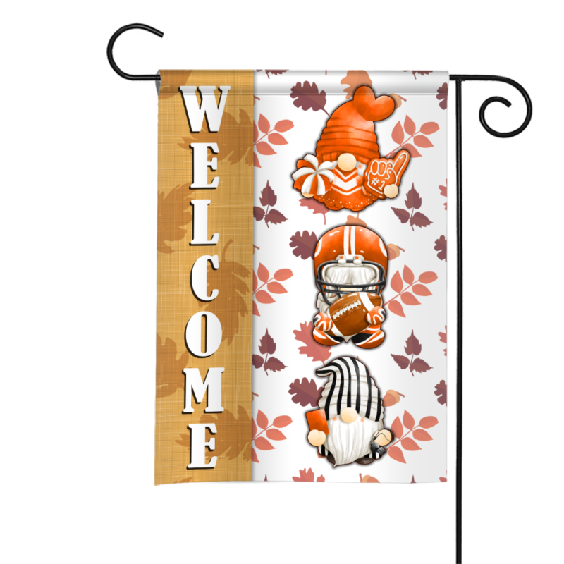 Welcome Gnomes Football Thanksgiving Home & Garden Decor Flags