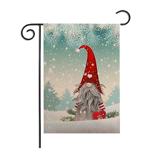 Santa Snowman and New Years Eve Garden Flags