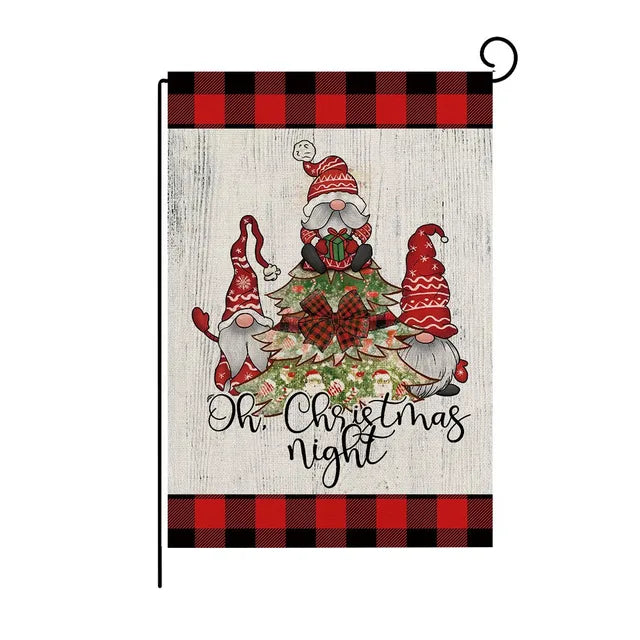 Santa, Christmas Tree, Snowman, Farmhouse Garden Flags